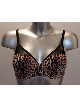 Sapph Glamorous beugel Bh met licht voorgevormde cup, kleurzwart print animal