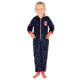 K3  Onesie voor meisjes kleur antracietgrijs met print ster & maan in zachte fleece stof
