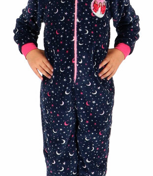 K3  Onesie voor meisjes kleur antracietgrijs met print ster & maan in zachte fleece stof