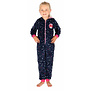 K3 Onesie voor meisjes kleur antracietgrijs met print ster & maan in zachte fleece stof