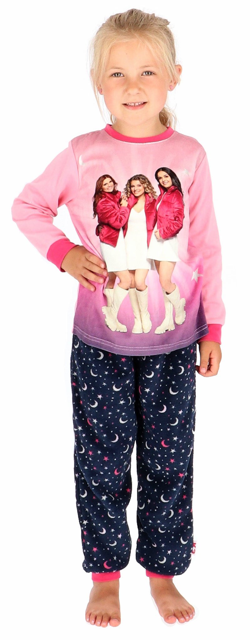 Vooruitgang Uitdrukkelijk Verandert in Meisjes pyjama K3 jasje kleur roze velours & broek antracietgrijs met print  fleecestof - Bodyfashion Born