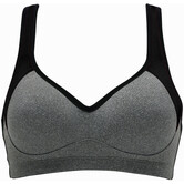 Sport Bh zonder beugel & voorgevormde cup kleur grijs met bies zwart, mt C90 of D85