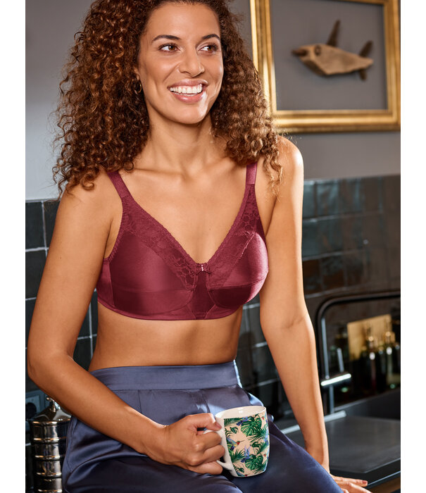 Amoena  Amoena Nancy prothese bh zonder beugel – tibetan red – met CoolMax® prothesehoesjes – zachte ondersteuning & tijdloos comfort