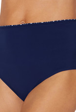 Amoena  Amoena Asian Garden bikinislip met brede omslag – marineblauw met witte Asian print