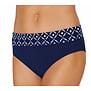 Amoena Asian Garden bikinislip met brede omslag – marineblauw met witte Asian print