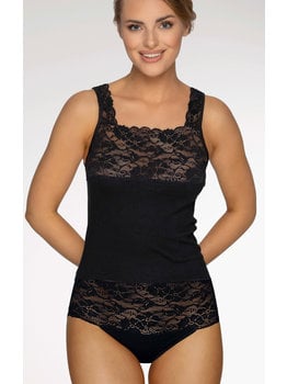 Nina von C hooggesloten katoenen top – zwart (38–50)