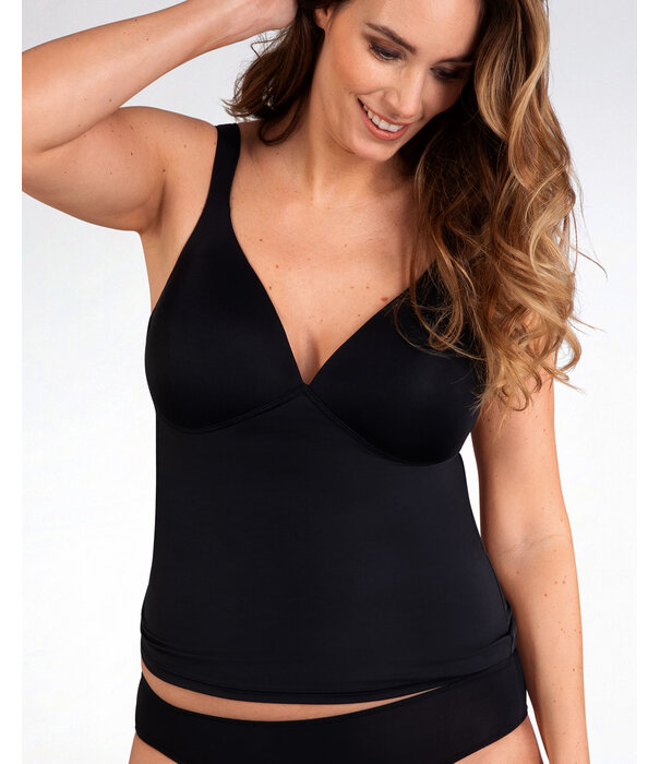 Naturana Naturana Lesli Bh top zonder beugel & licht voorgevormde cup kleur zwart, huid of wit