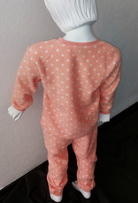 Lunatex Outfitter Alessia Coral Fleece Meisjes Peuterpyjama – Roze met Witte Dots en Poes‑Applicatie