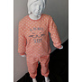 Outfitter Alessia Coral Fleece Meisjes Peuterpyjama – Roze met Witte Dots en Poes‑Applicatie
