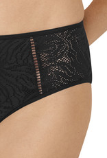 Palma bikinislip kleur zwart met borduursel gecombineerd