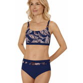 Amoena Lanzarote prothese bikinitop in bandeau model zonder beugel kleur navy met print