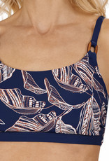 Amoena Lanzarote prothese bikinitop in bandeau model zonder beugel kleur navy met print