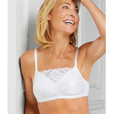 Amoena Isabel Hoogsluitende Prothese Bh zonder Beugel – Elegant met Verfijnd Borduursel in Wit & Zwart