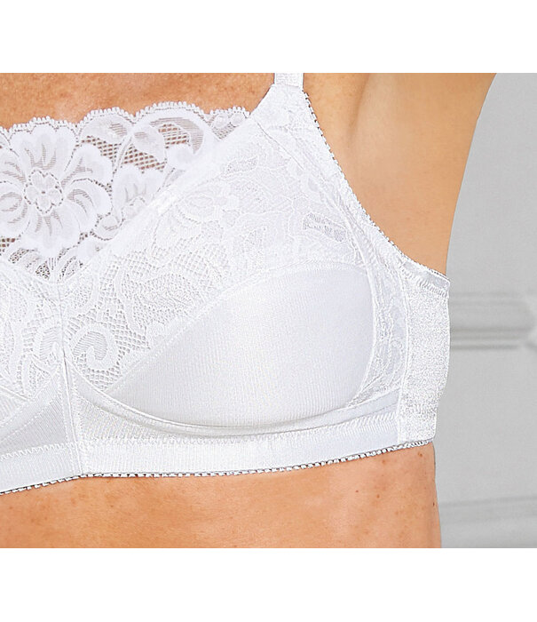 Amoena  Amoena Isabel Hoogsluitende Prothese Bh zonder Beugel – Elegant met Verfijnd Borduursel in Wit & Zwart