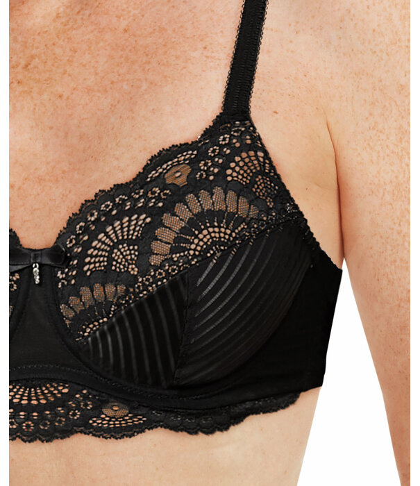 Amoena  Amoena Karolina Prothese BH met Beugel – Luxe Tweedelige Cup & Microvezel Hoesjes – Zwart/Sand