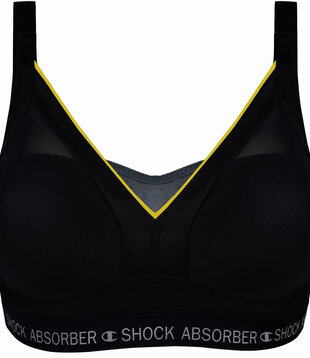 Active Shaped Support Sport- Bh zonder beugel & vaste padding kleur zwart-bies geel