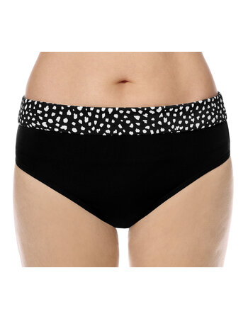 Amoena Manila hoge bikinislip met omslag – zwart/wit
