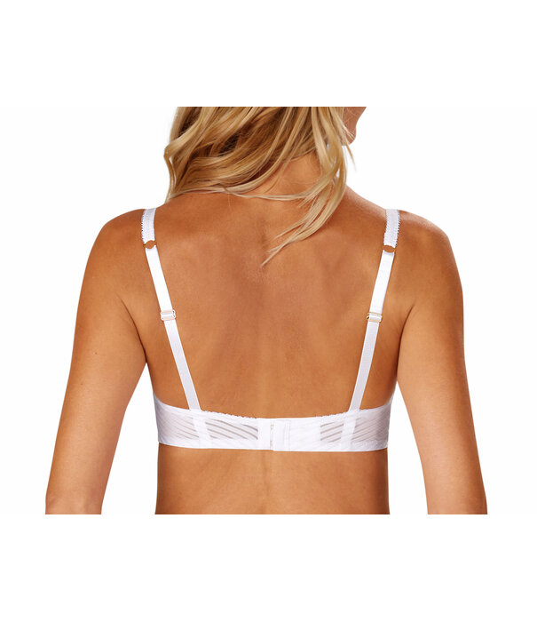 Amoena  Amoena Karolina Prothese BH zonder Beugel met Licht Voorgevormde Cup – Wit met Sandkleurige Inzet (44506)