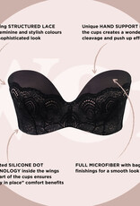 Wonderbra Wonderbra New Ultimate Glamorous Lace strapless Bh kleur zwart of pearl beige