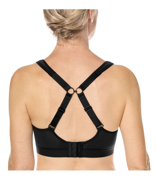 Amoena  Jolie Power prothese SportBh zonder beugel High Support level, kleur zwart met grijs gecombineerd