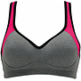 Sport Bh zonder beugel & voorgevormde cup kleur grijs met bies pink