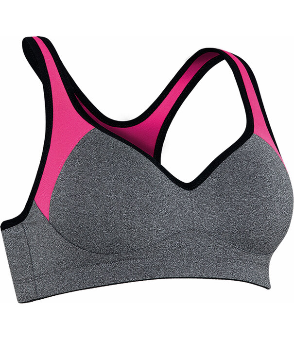 Naturana Sport Bh zonder beugel & voorgevormde cup kleur grijs met bies pink