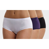 Dim EcoDim coton stretch boxershort drie delig in basis kleuren wit, zwart & aubergine
