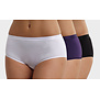 Dim EcoDim coton stretch boxershort drie delig in basis kleuren wit, zwart & aubergine