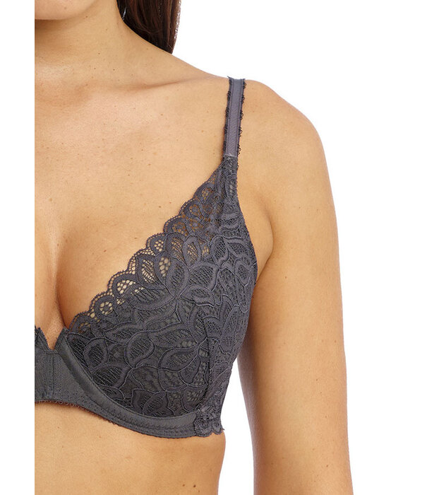Wacoal Wacoal  Raffine Plunge  Bh met beugel & zachte voorgevormde push up pads, kleur grijs, de mt D80