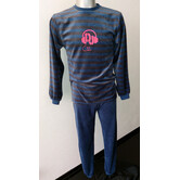 Outfitter Manu Velours Jongenspyjama – Grijs of Navy Gestreept