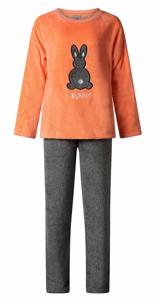 Lunatex Cocodream Ayse dames Fleece huispak kleur corail met grijs melee gecombineerd mt M t/m XXL