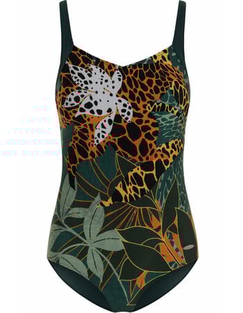 Jungle Vibes prothese badpak zonder beugel, kleur groen met print, mt B48 of C90