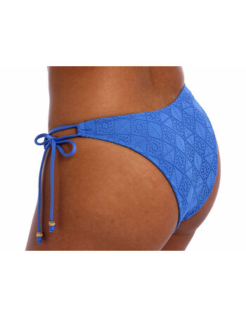 Freya Nomad Nights heup model bikinibroekje  met sierstrikjes kleur atlantic blue