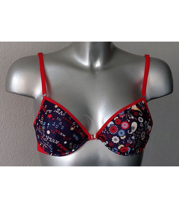 Dim  Surpriced Bh met beuge mt B80 roze print of B75 kleur rood met print