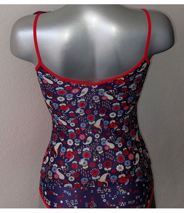 Dim  Surpriced microfaser Top voor tienergirl, te dragen aan zowel voor als achterkant, kleur roze met print of rood met print