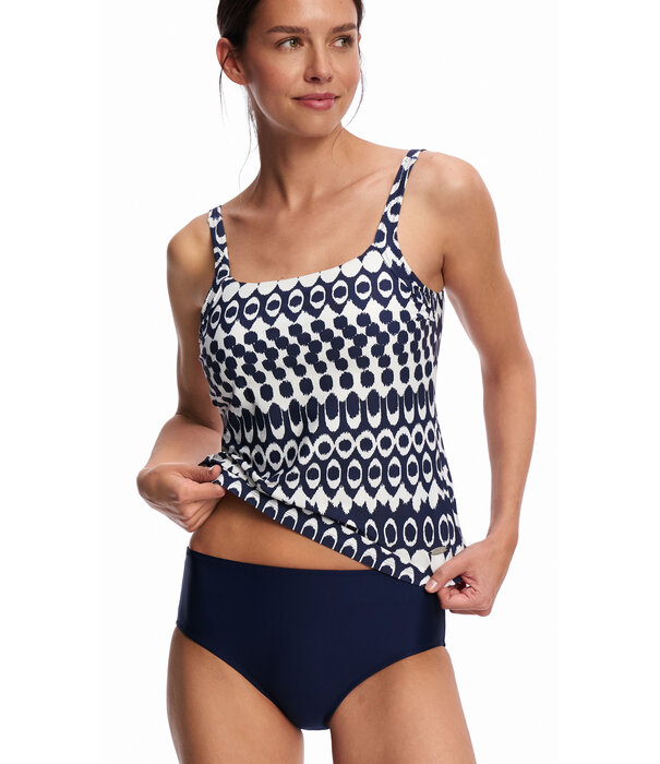 Susa Susa Pacific prothese tankinitop zonder beugel & bikinislip, kleur nachtblauw met print wit