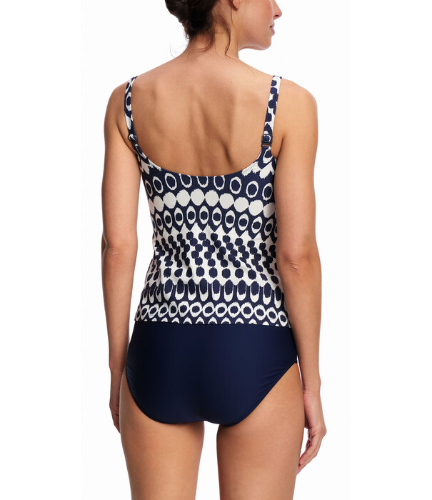 Susa Susa Pacific prothese tankinitop zonder beugel & bikinislip, kleur nachtblauw met print wit