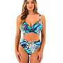 Fantasie Kabini Oasis bikinitop full Cup, kleur aqua blauw print jungle blad