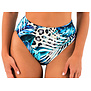 Fantasie Kabini Oasis bikinislip met hoge taille, kleur aqua blauw print jungle blad