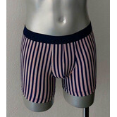 Sai boxershort marineblauw met rode & witte streepprint in katoenen/microfaser stof de mt M t/m XL