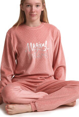 Lunatex Outfitter Reeva velours meisjes pyjama kleur roze maten 140, 152 of 176