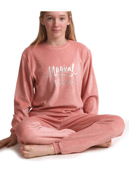 Lunatex Outfitter Velours Meisjes Pyjama – Roze – €5 korting vanaf €39,95 / €15 vanaf €99,95