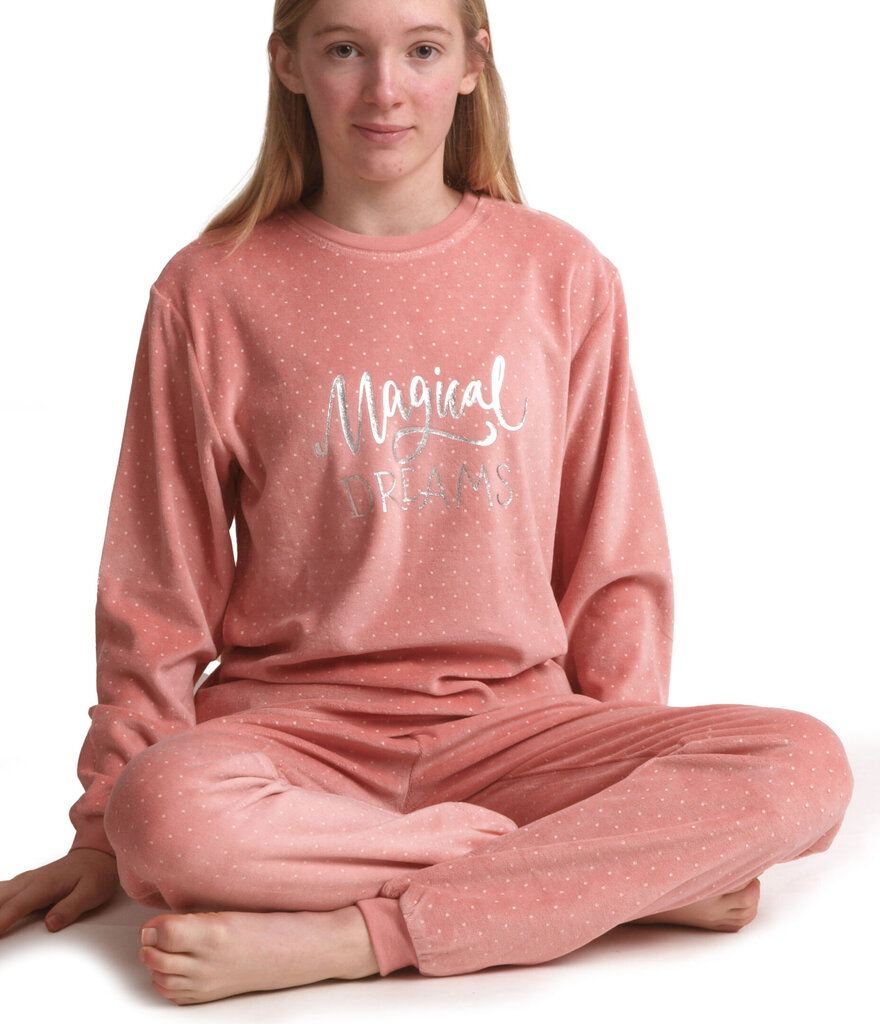 Lunatex Outfitter Reeva velours meisjes pyjama kleur roze maten 140, 152 of 176