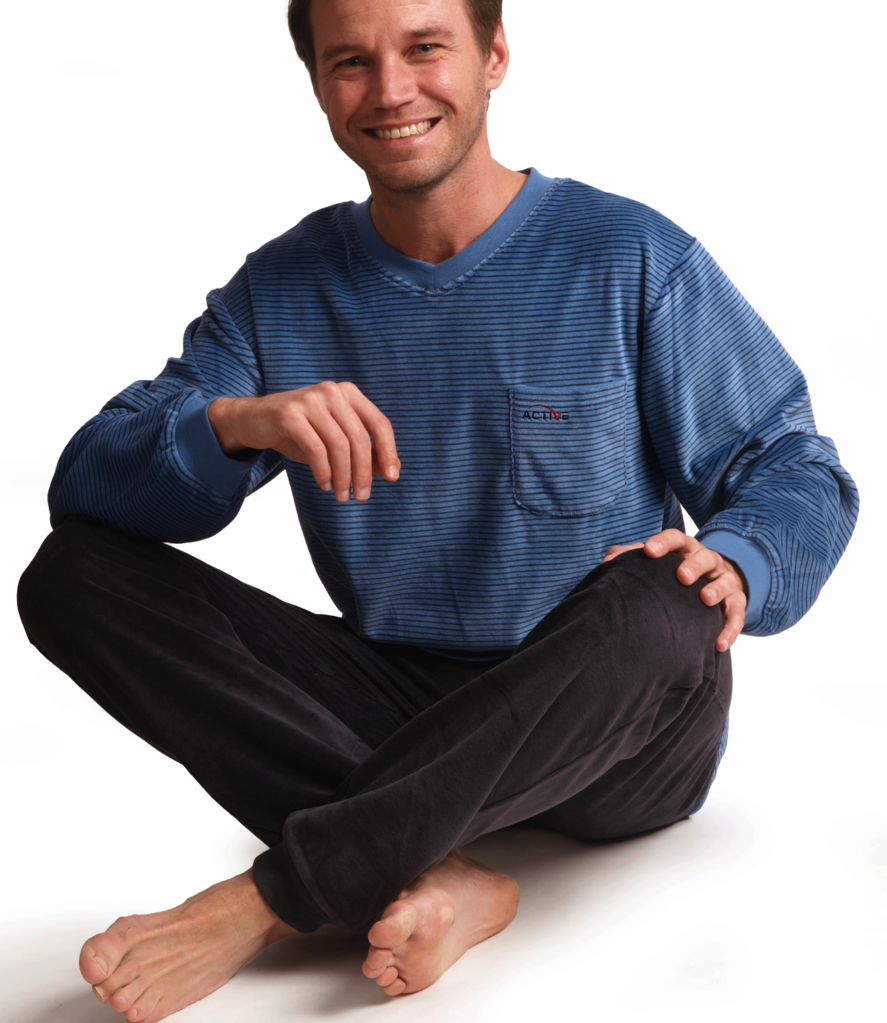 Lunatex Jaturon herenpyjama – Zachte velours pyjama uit de Outfitter collectie