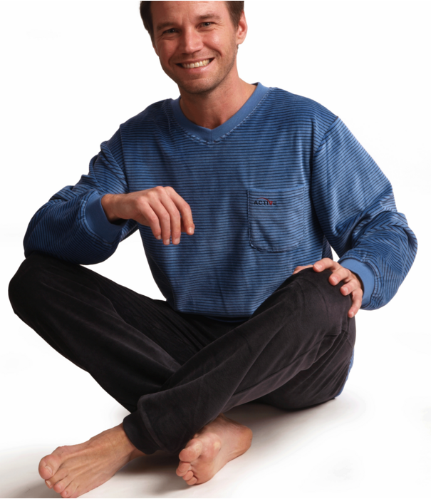 Lunatex Jaturon herenpyjama – zachte velourskwaliteit uit de Outfitter