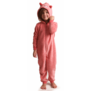 Cezanne coral fleece kinder onesie in roze met oortjes en fantasieprint (Cocodream)