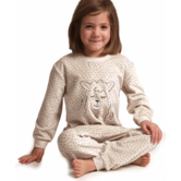 Outfitter Velours Meisjes Pyjama – Ecru Lama Pyjama