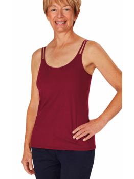 Amoena  Valletta prothese basis top zonder beugel & licht voorgevormde cup kleur Tibetian red