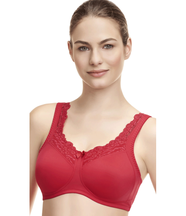 Susa Susa Chloe prothese‑bh zonder beugel – Rood | Naadloos, hoog gesloten en Öko‑Tex getest