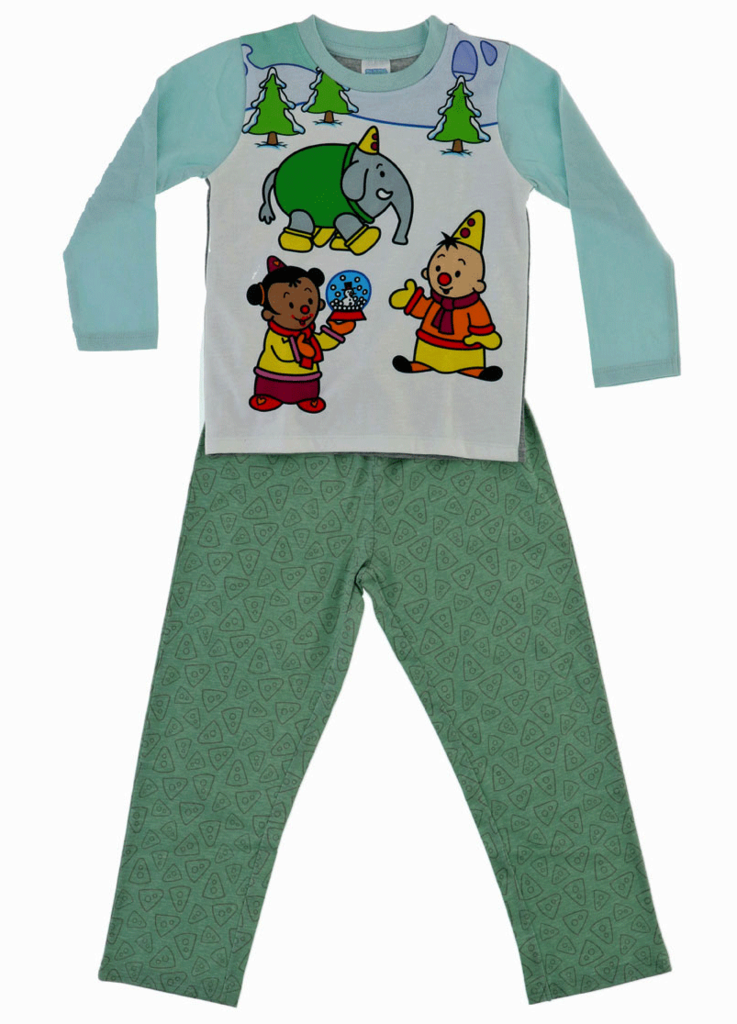 Studio 100 Bumba Snow unisex katoenen single jersey pyjama  kleur groen